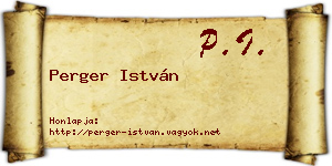 Perger István névjegykártya